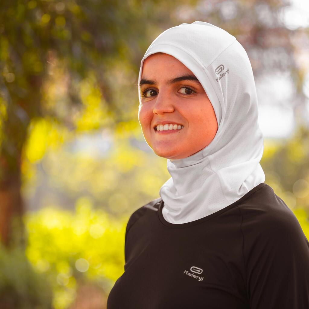 Hijab running Femme - KIPRUN Blanc